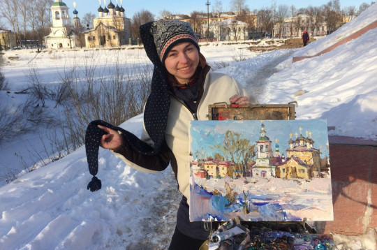 Пейзажи Ольги Карпачёвой украсили Центр Василия Белова